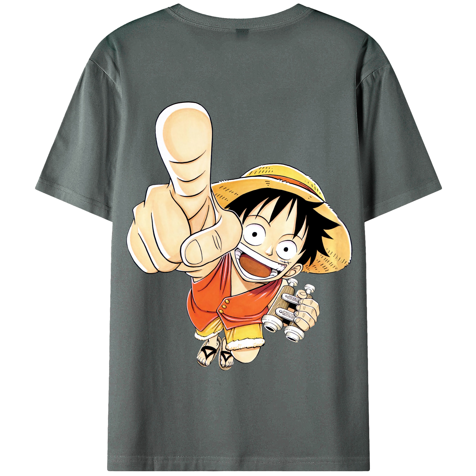 ワンピース モンキー・D・ルフィ ONE PIECE Monkey D. Luffy 綿100％半袖Tシャツ（背面プリント）